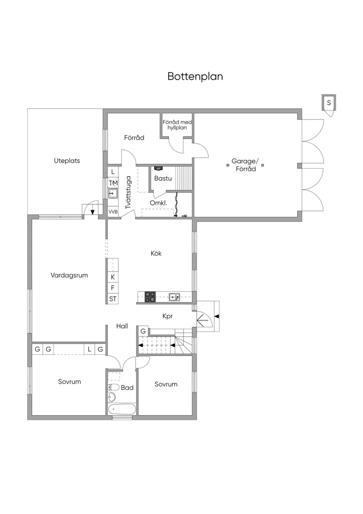 Plano - Well-Planned Villa with Private Garden in Varberg
