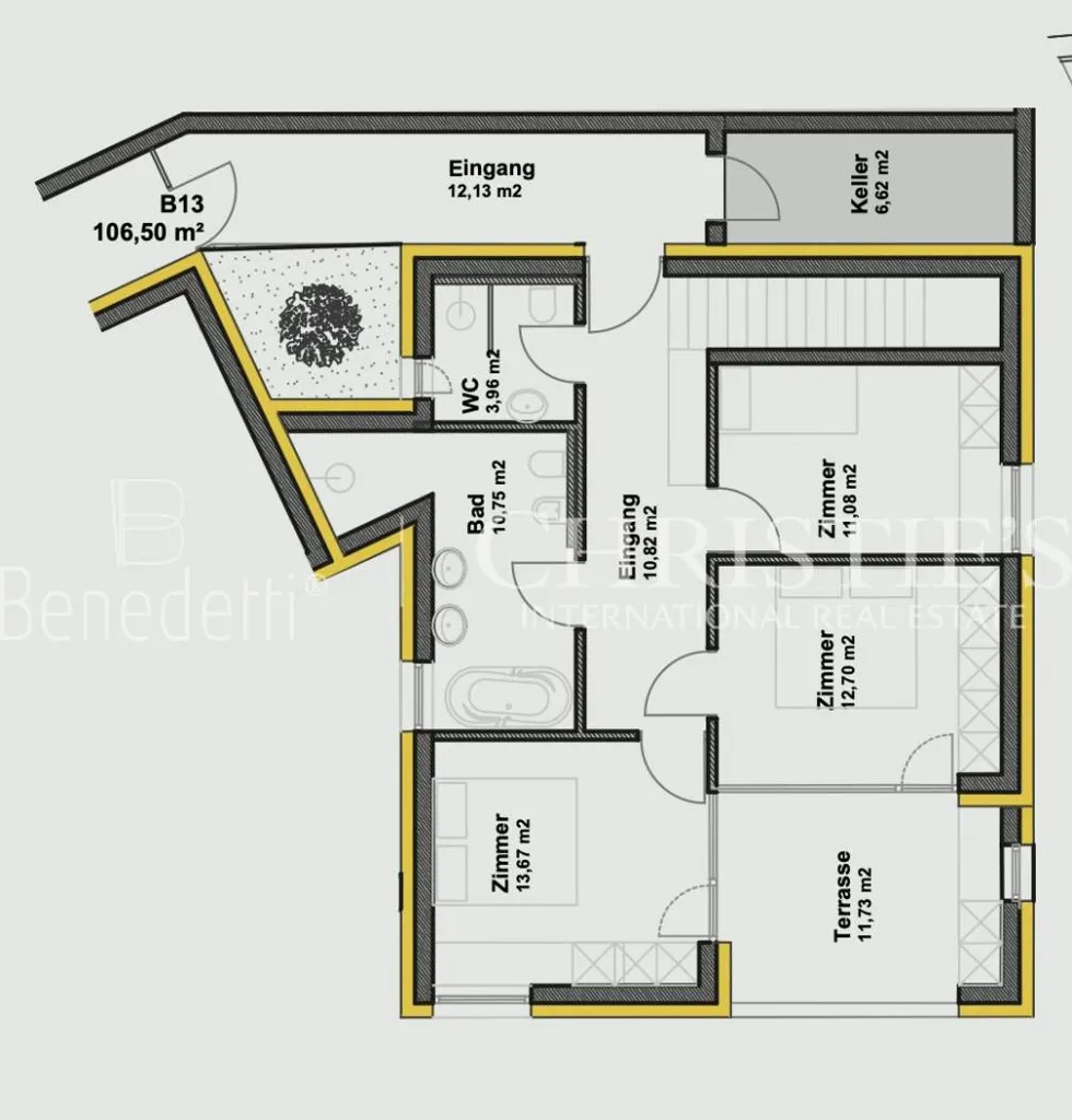 Floor Plan - Luxury Apartment with Private Garden in Brixen