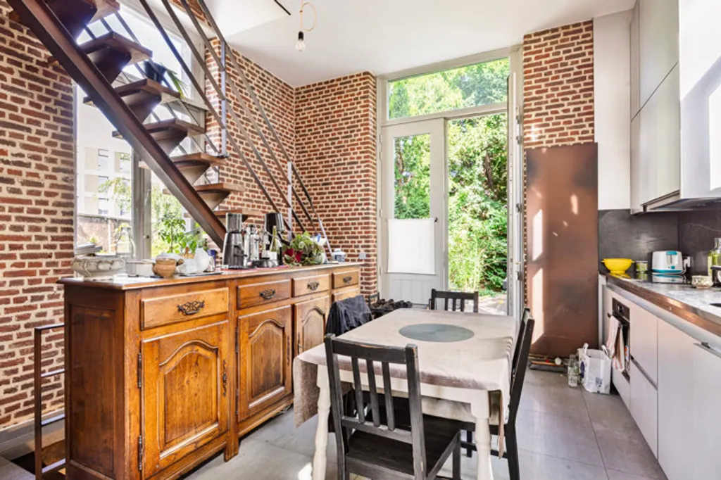 Cuisine - Maisonnette Rénovée sur Site Patrimonial à Anderlecht