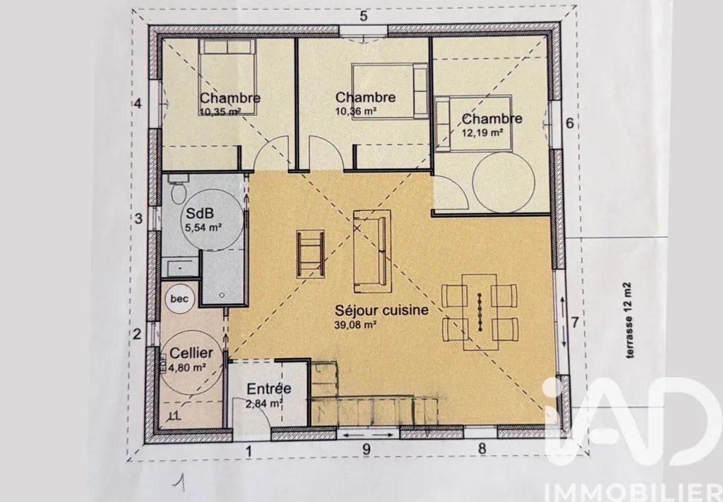 Plan - Villa Contemporaine avec Terrain à Chamadelle