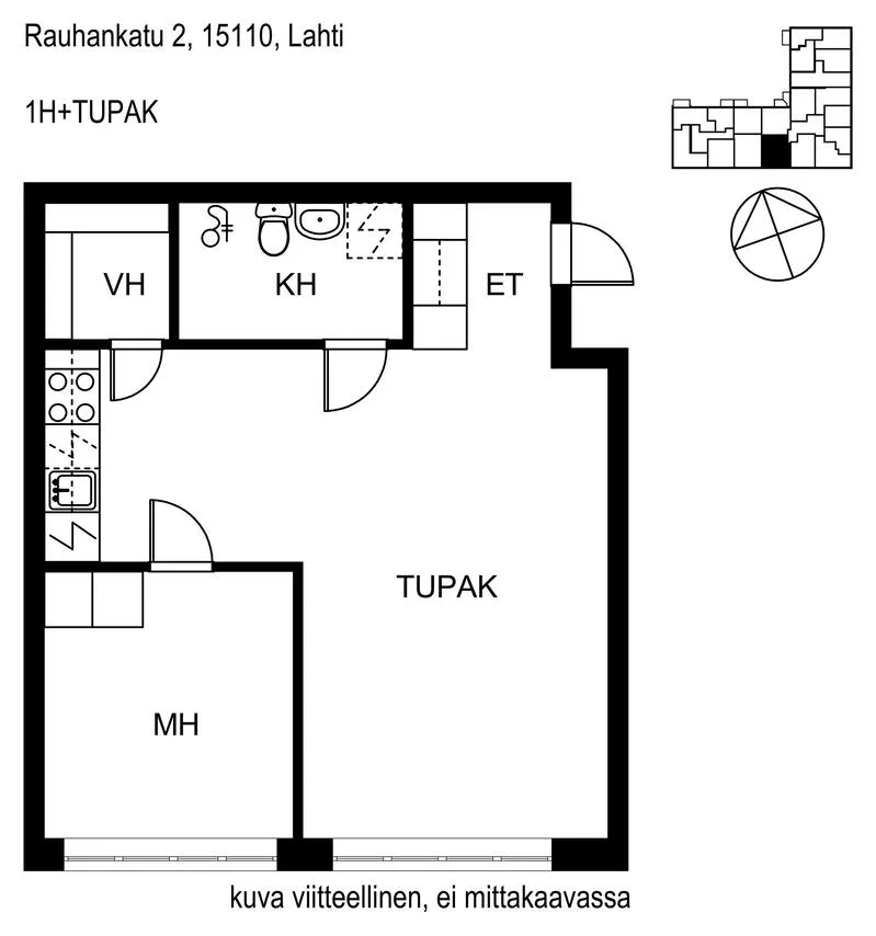 Plaan - Renovated Apartment with Balcony in Lahti Centre