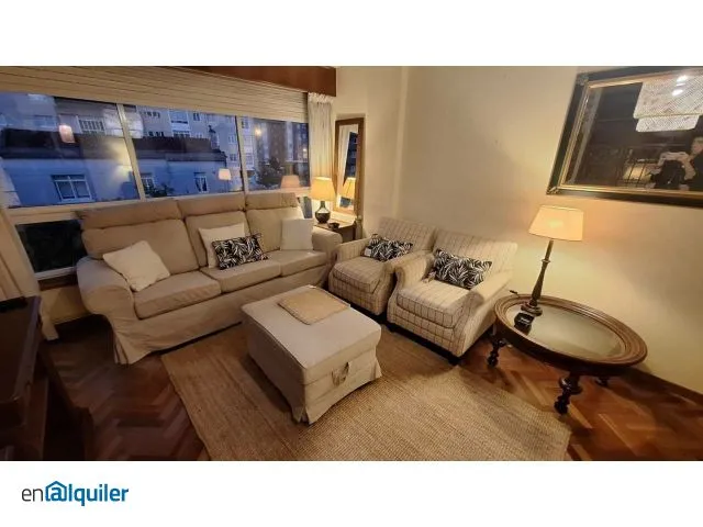 Living Room - Furnished Flat with Terrace in Fonteculler
