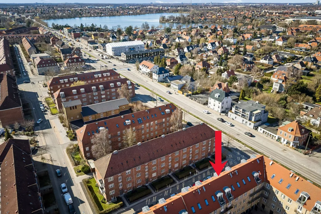 Vista aerea - Apartment with Terrace in Valby