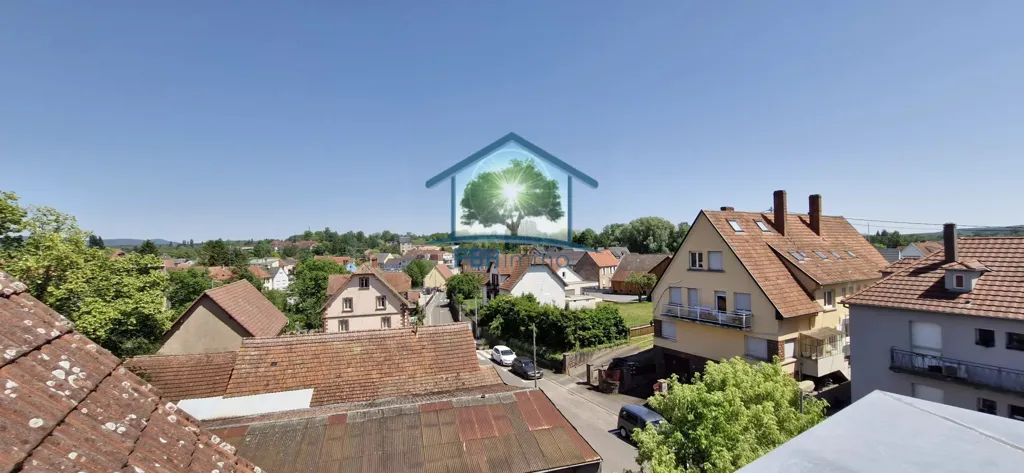 Vue aérienne - Appartement Duplex avec 3 Espaces Extérieurs à Ingwiller