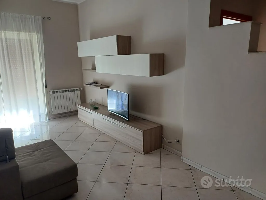 Living Room - Serviced Apartment with Balcony in Etna Region