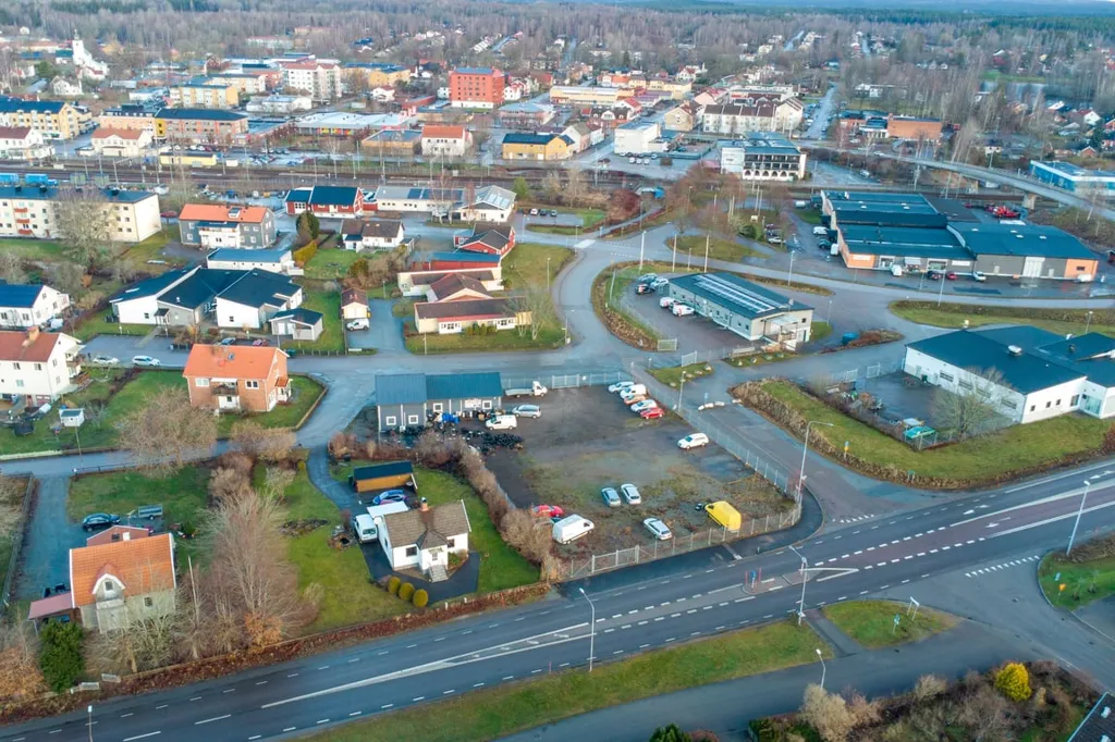 Vue aérienne - Industrial Unit with Workshop in Central Emmaboda