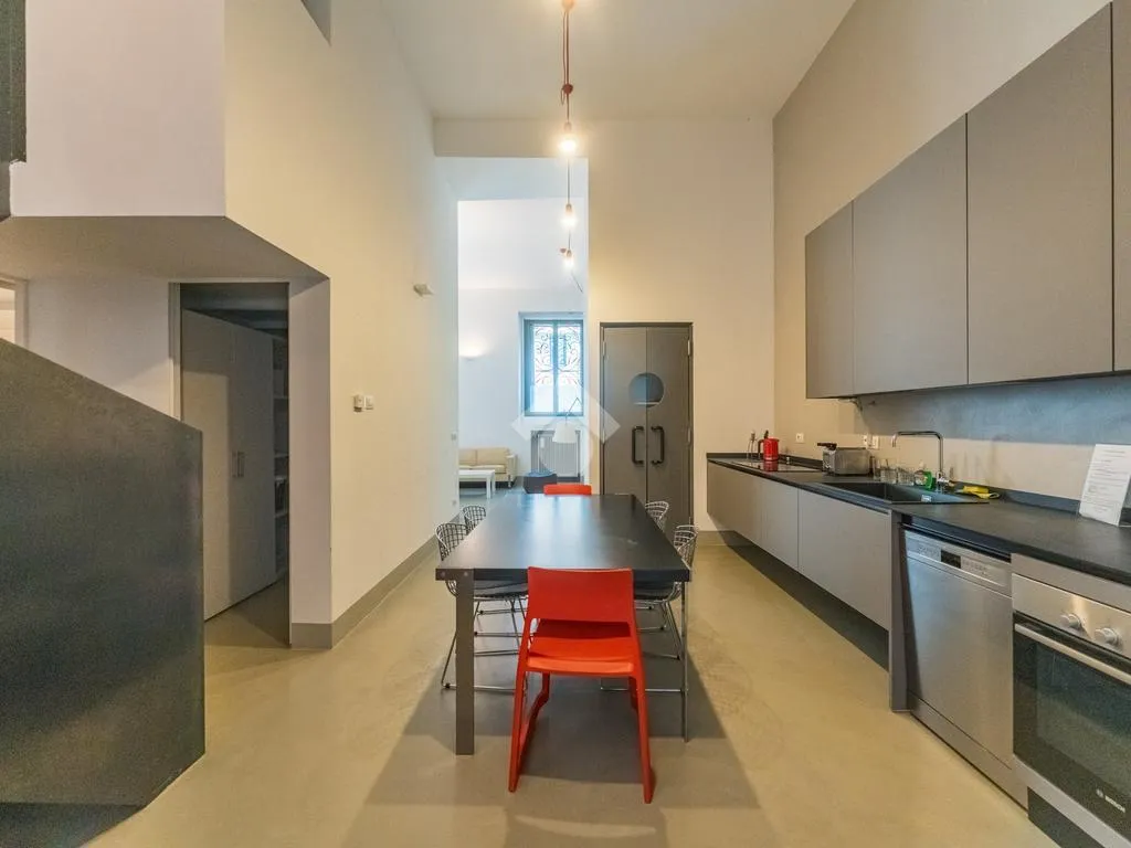 Cuisine - Charm Loft with Streetfront Windows in Milan