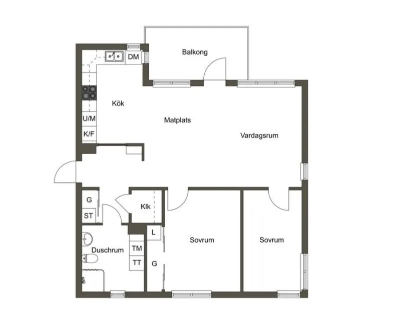 Plan - Apartment with Balcony in Vallentuna
