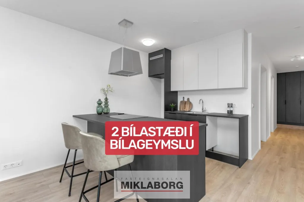 Cucina - Modern Apartment with Balcony in Hafnarfjörður