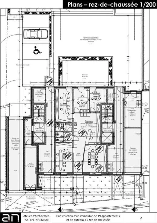 Floor Plan - Development Plot with Permitted 19-Unit Building in Charleroi