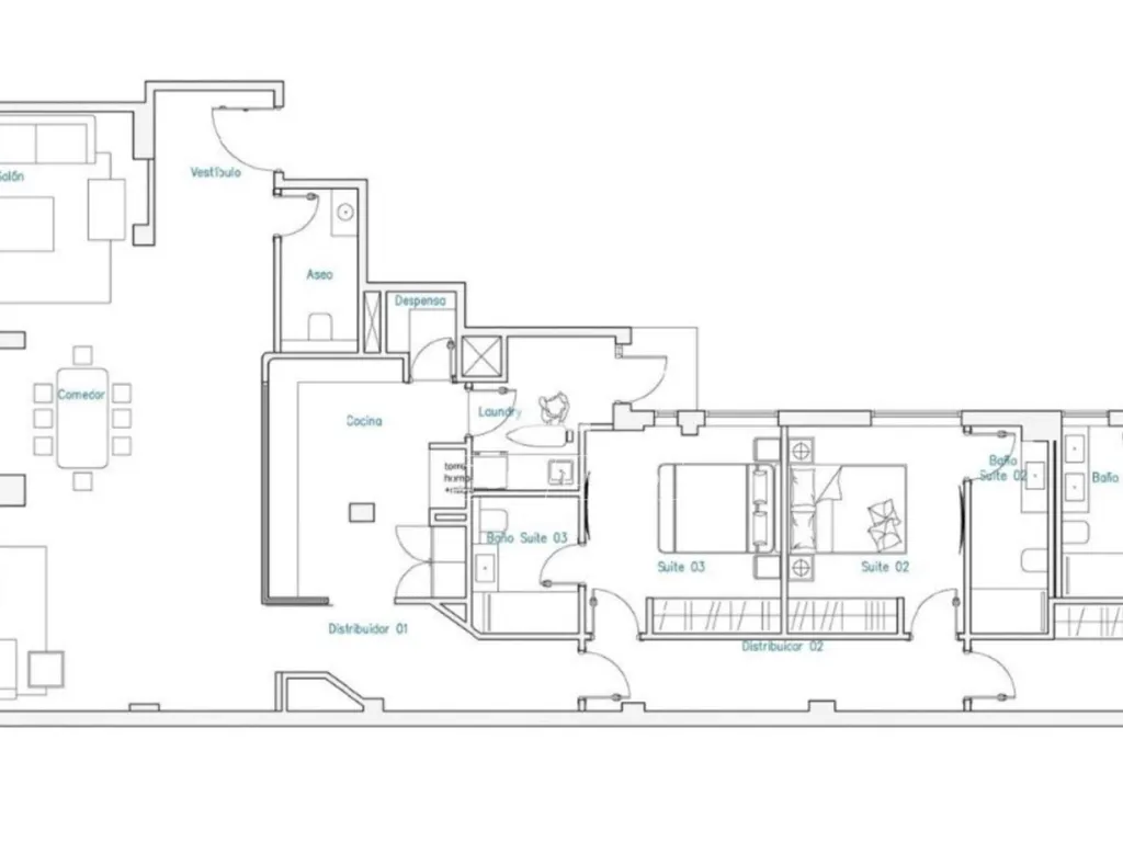 Floor Plan - Luxury Flat with High Ceilings in Salamanca
