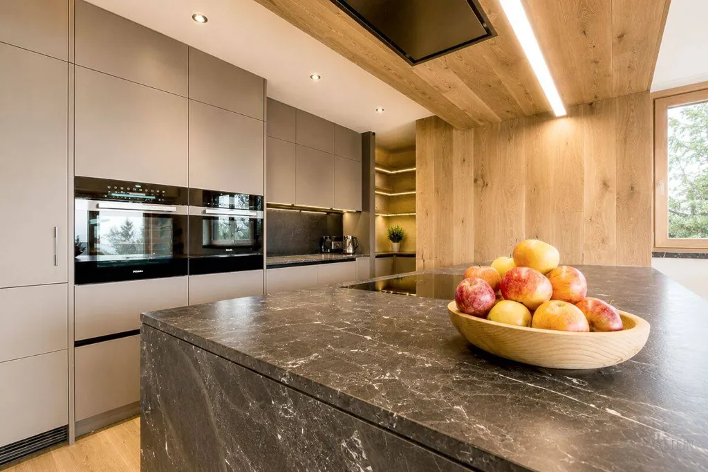 Köök - Penthouse with Panoramic Views in Mondsee