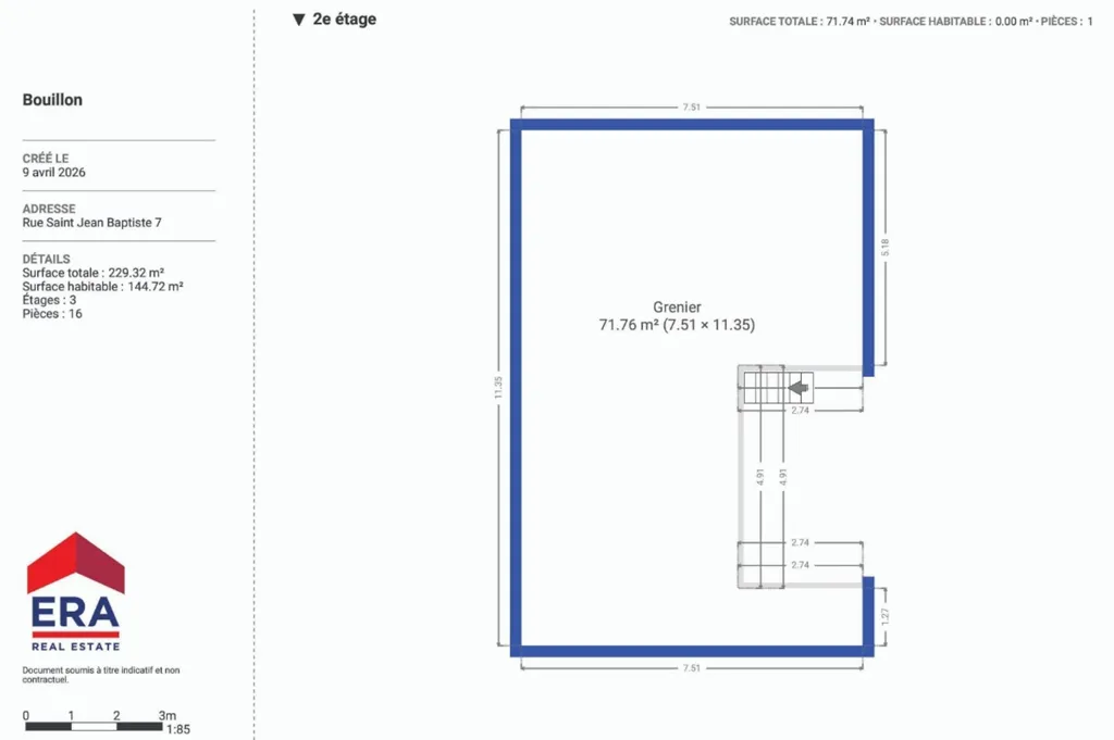 Plan - Maison Rénovée avec Terrasse au Centre de Corbion