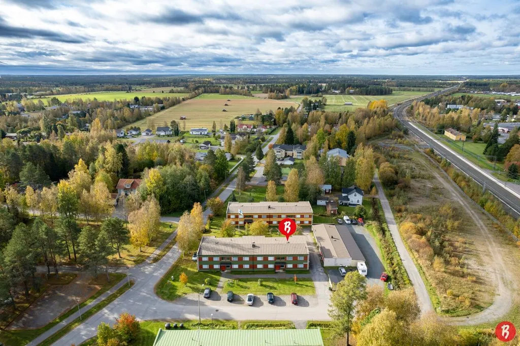Vue aérienne - Spacious Duplex with Balcony near Kannus Centre