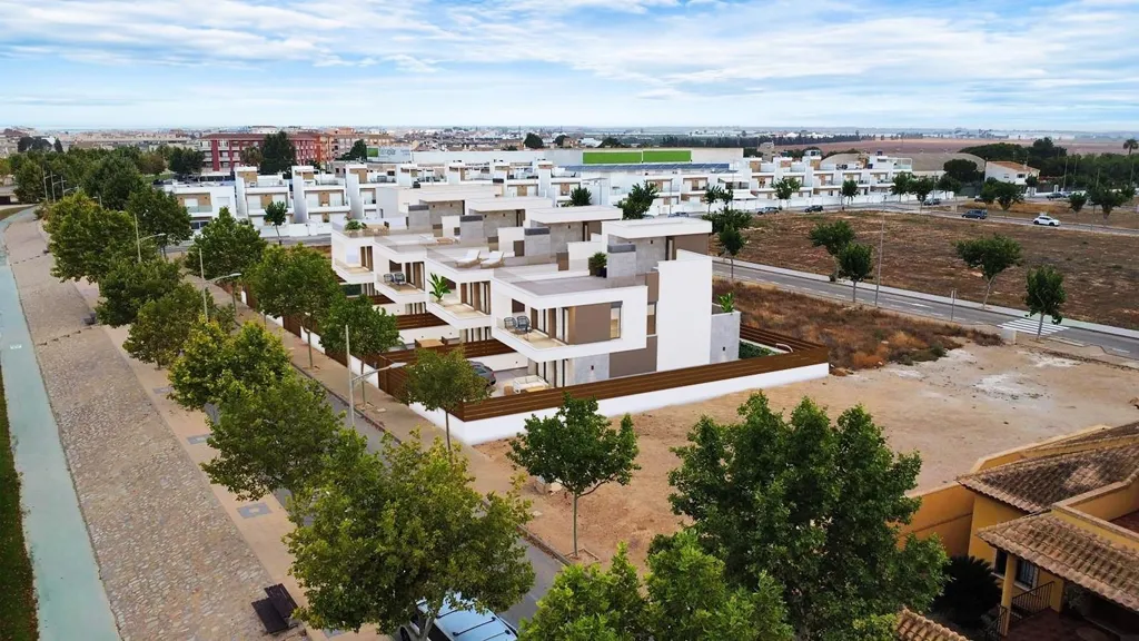 Vue aérienne - South-Facing Villa with Pool in Pilar de la Horadada