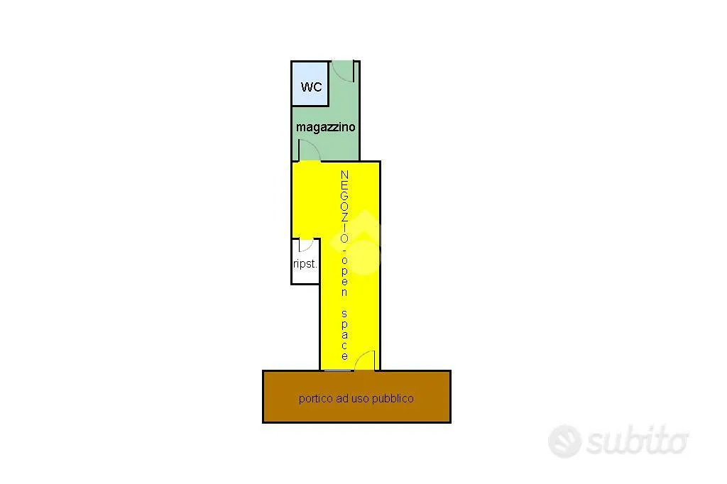 Plan - Commercial Space with Vitrine in Treviso Centre