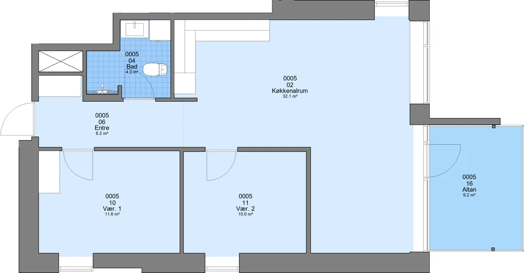 Plaan - 3-Bed Flat with River View in Vejen