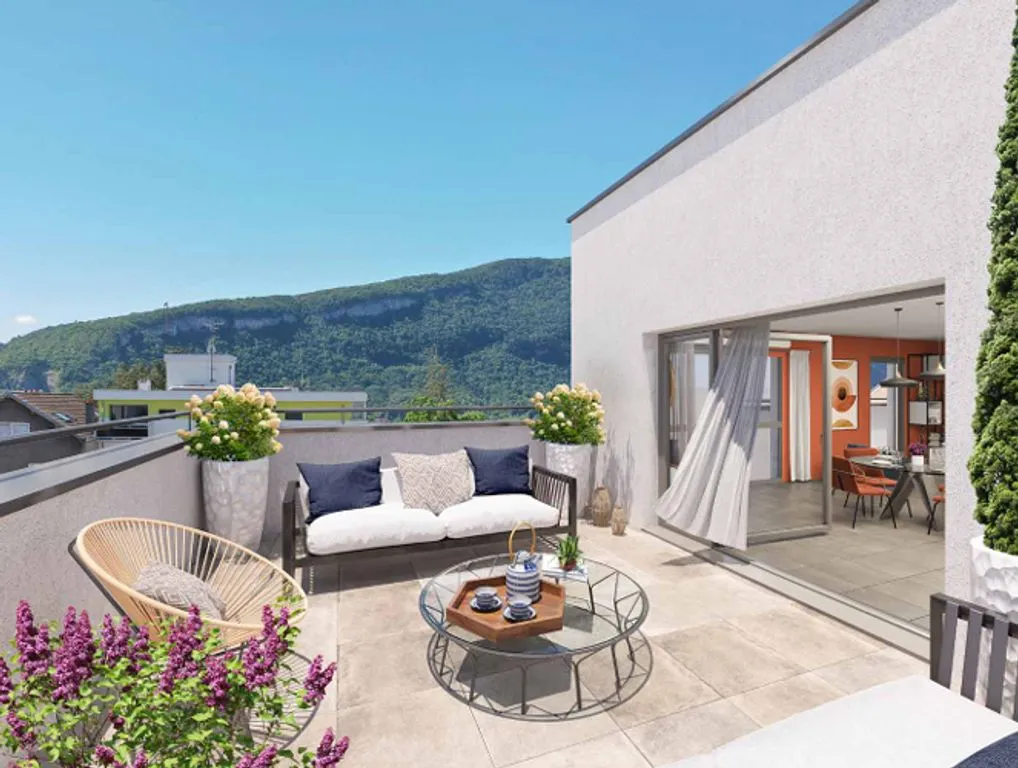 Terrasse - Appartement Luxe avec Terrasse à Ambilly