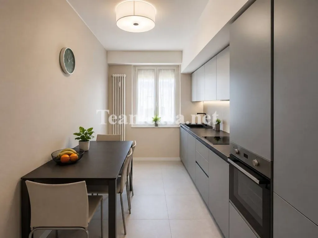 Cuisine - Modernised Apartment with Balcony in Pesaro
