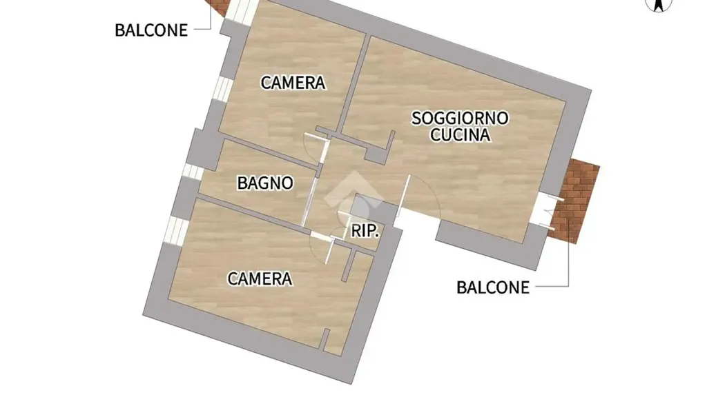 Floor Plan - Modern Apartment with Balcony in Poiano, Verona