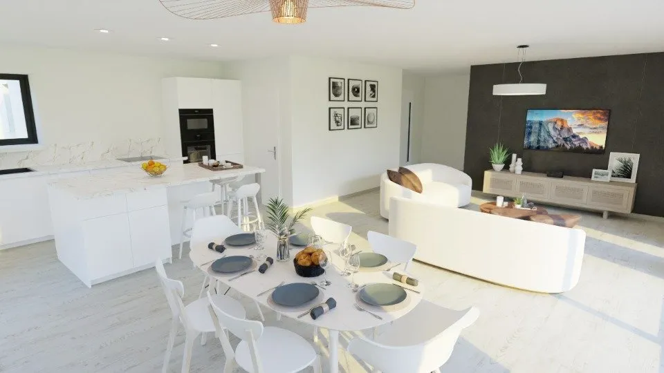 Kitchen - New Build House with Garden in Jaujac