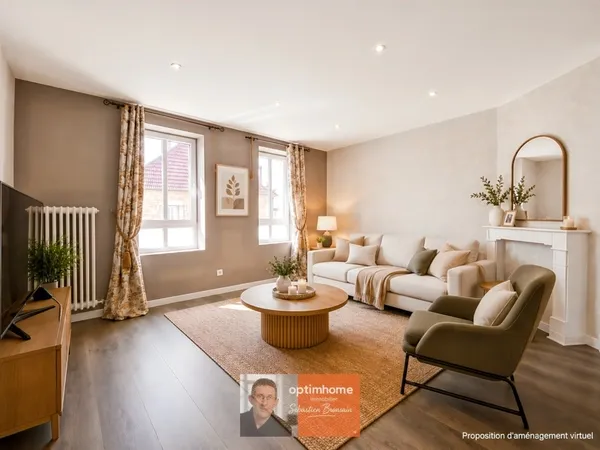 Séjour - Ensemble Immobilier avec Terrasse au Centre de Chaussin