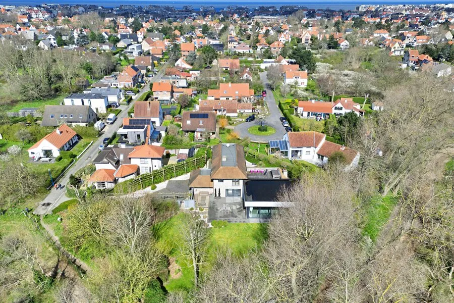 Vue aérienne - Villa luxueuse à Sint-Idesbald près de la réserve naturelle