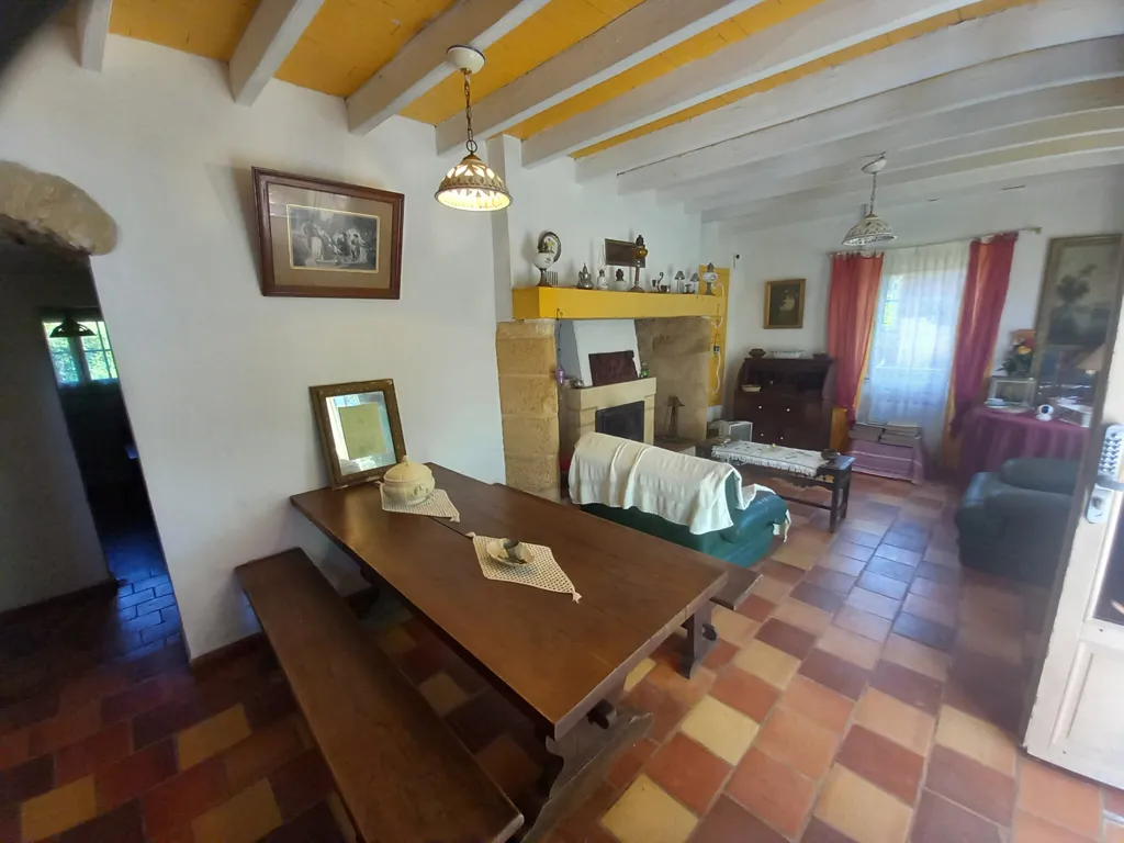 Salle à manger - Corps de ferme en pierre avec piscine près de Sarlat