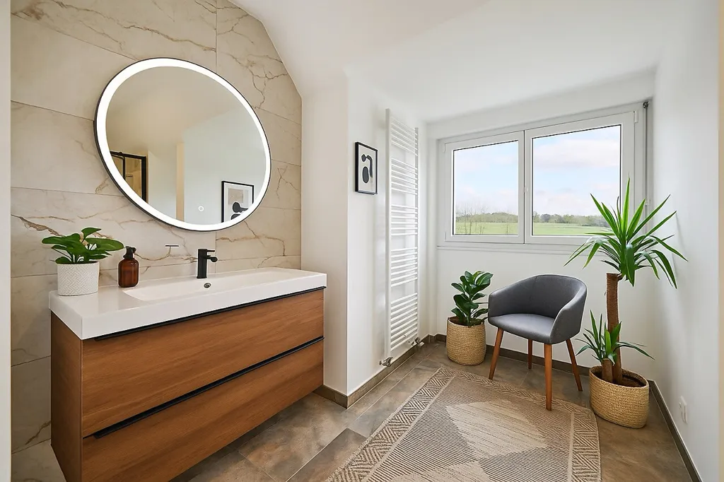 Bathrooms - Architectural House with Pool in Darois
