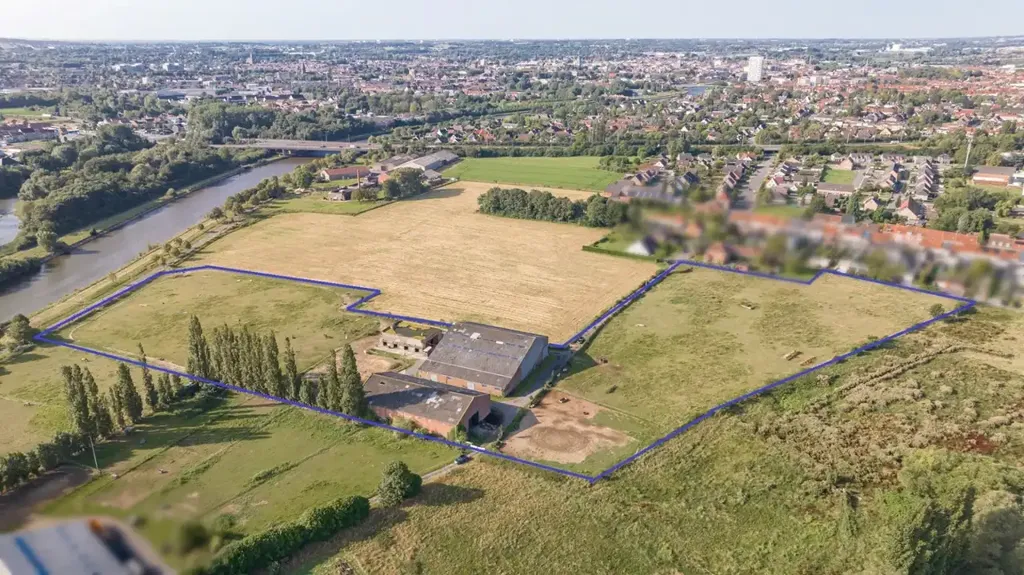 Vista aerea - Rural Estate with Leie View in Kuurne