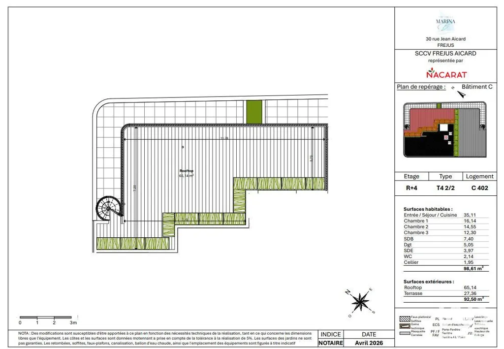 Plaan - Apartment with Rooftop in Port-Fréjus