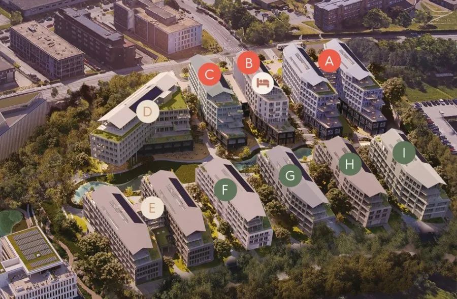 Vue aérienne - Ensemble de Bureaux et Hôtel à Luxembourg-Centre Ville