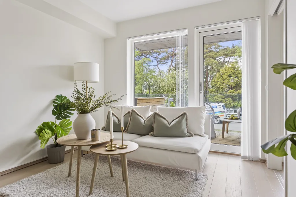 Séjour - Modern 2-Bedroom Apartment with Terrace in Nesttun