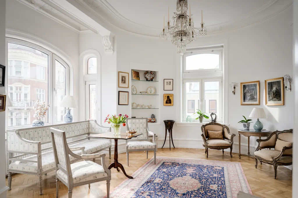 Living Room - Gable Flat with Jugendstil in Malmö Centre