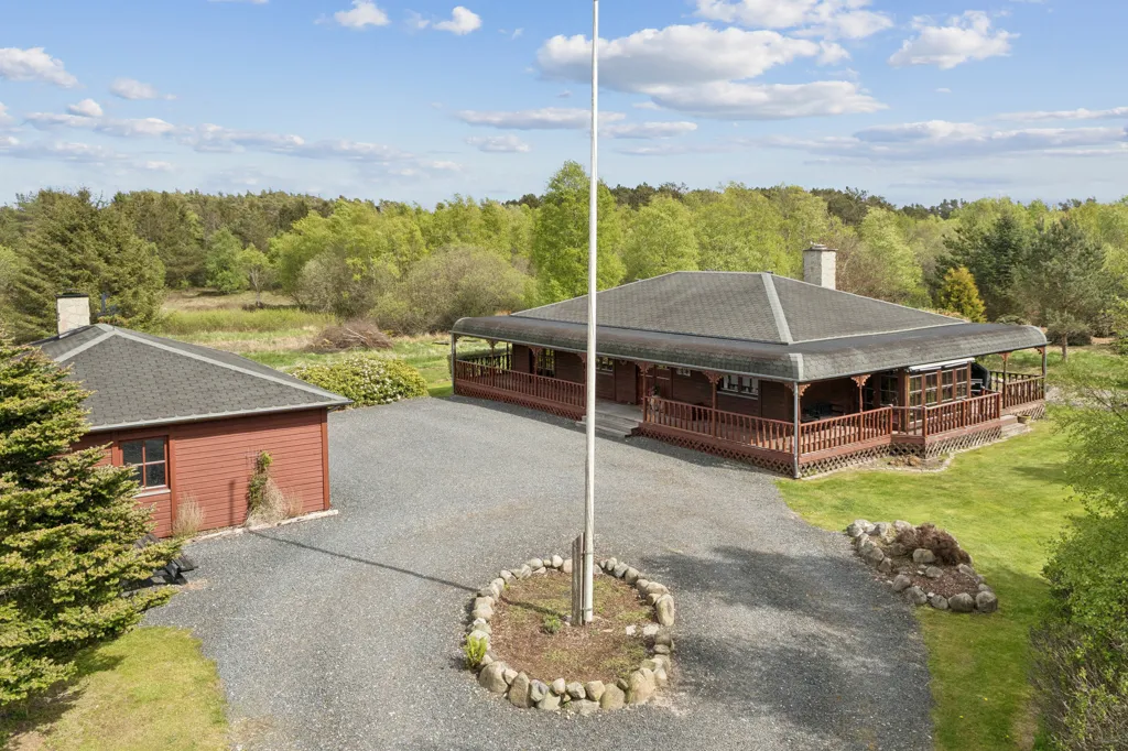 Aerial - Bjelkecottage with Nature View in Jerup