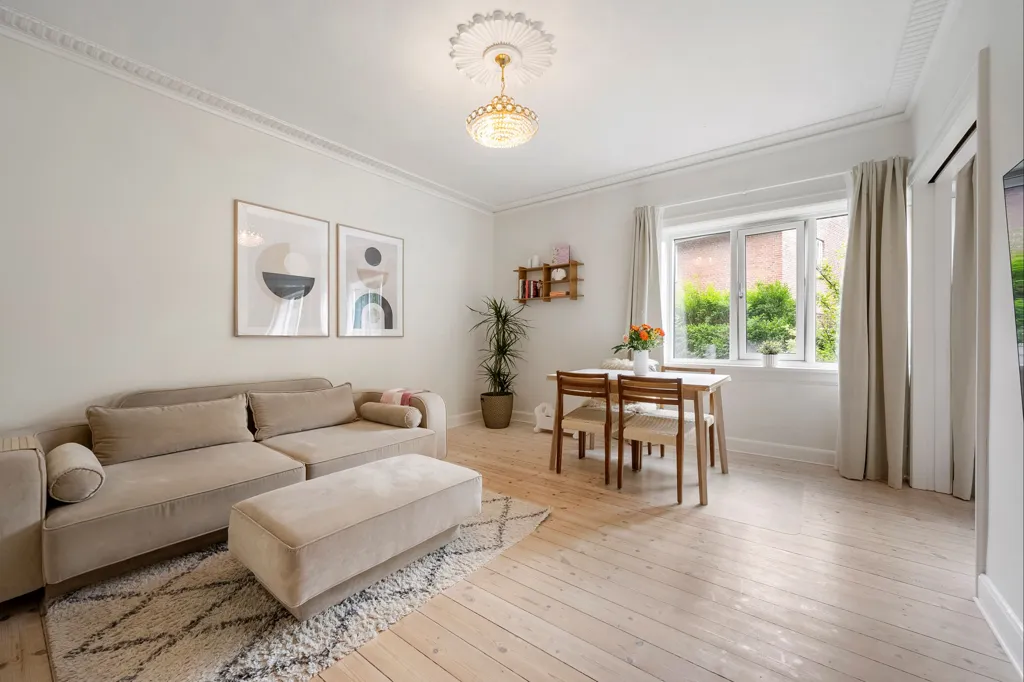Séjour - Charming 3-Bedroom Flat with Balcony in Ordrup