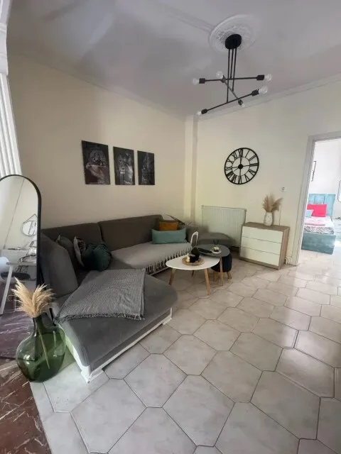 Living Room - City View Flat with Solar Panels in Sykies