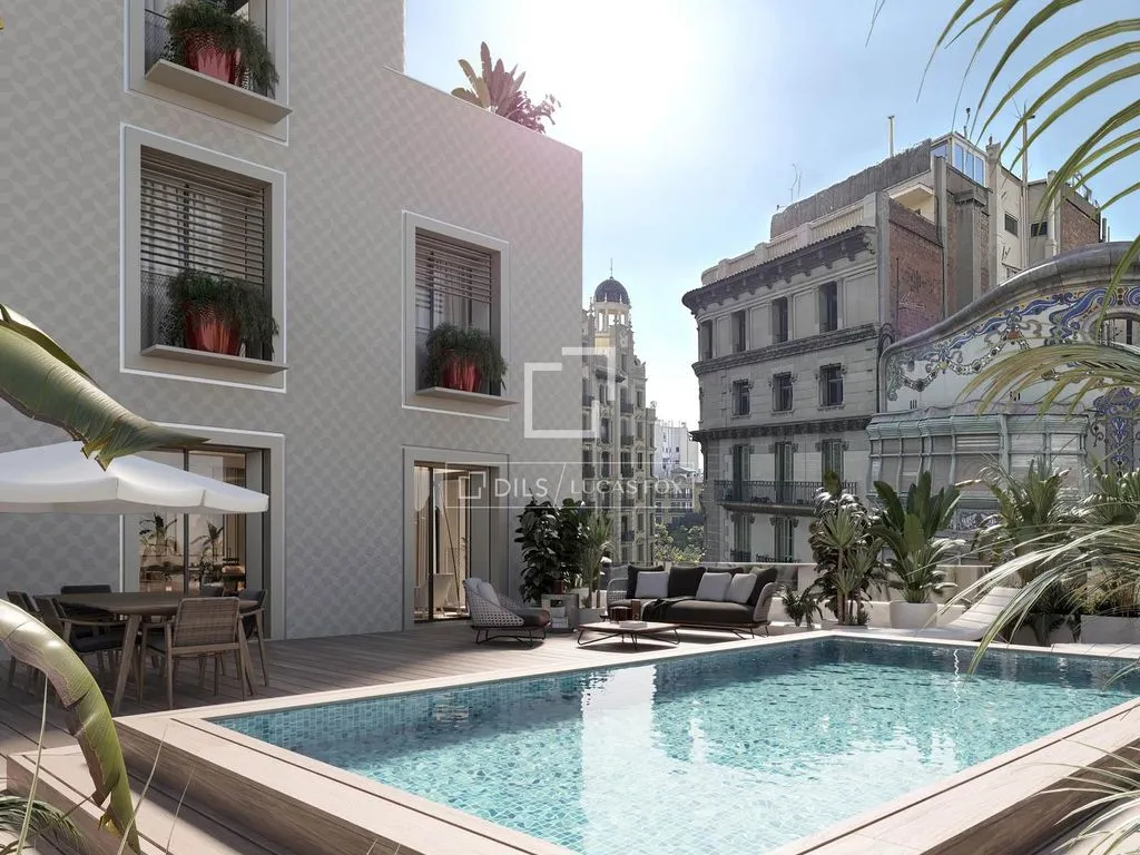 Piscine - Luxury Apartment with Pool in Barcelona
