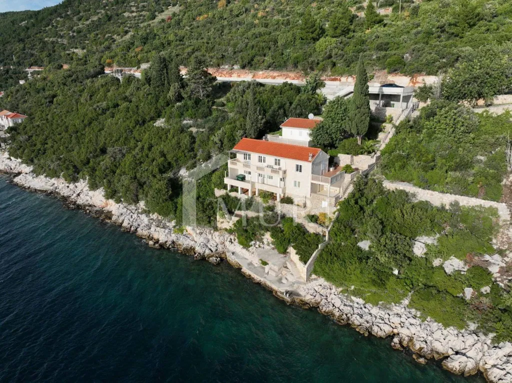 Aerial - Beachfront Villa with Private Pool in Dubrovnik Coast