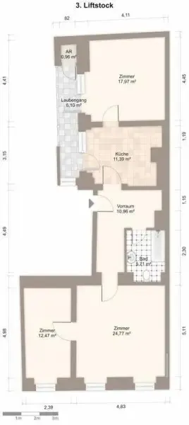 Plaan - Historic Altbau Apartment in Vienna Centre
