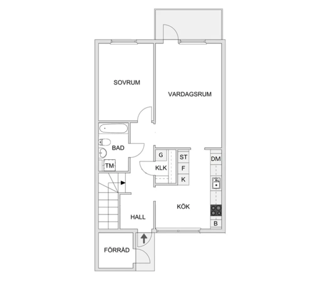 Plan - Renovated 2-Bedroom Flat with Balcony in Anderstorp
