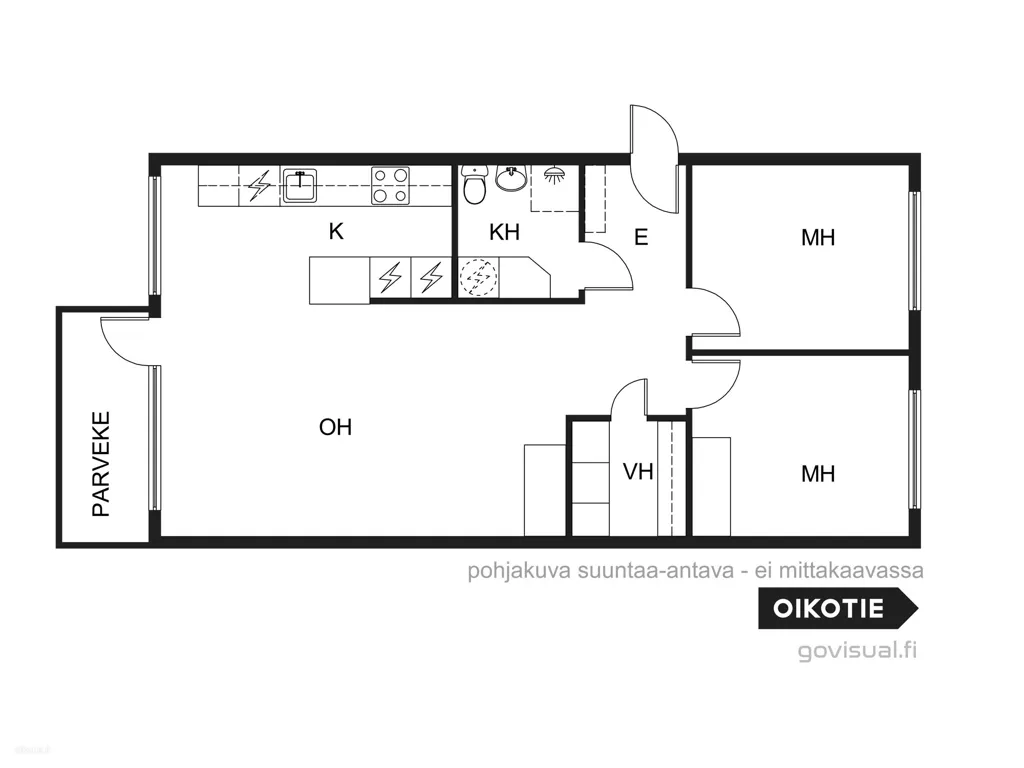 Plaan - 1956 Apartment with Garden in Oulunkylä, Helsinki