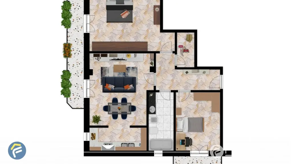 Plan - Apartment with Two Balconies in Albenga