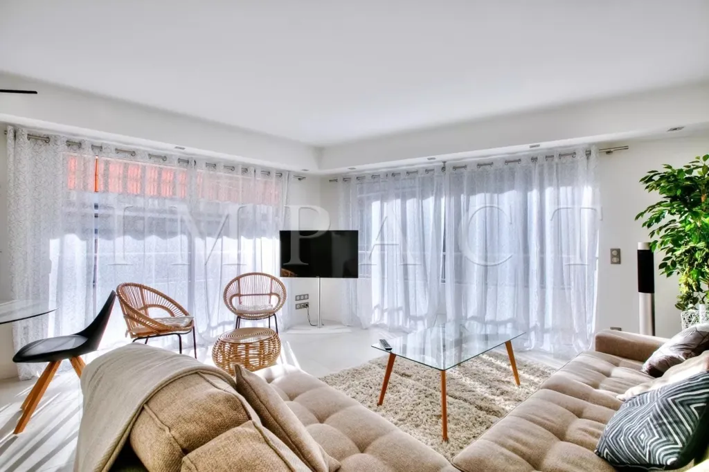 Séjour - Appartement de luxe avec terrasse à Cannes
