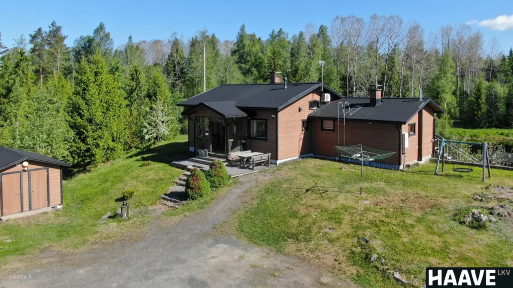 Aerial - Country House with Lake in Rauma