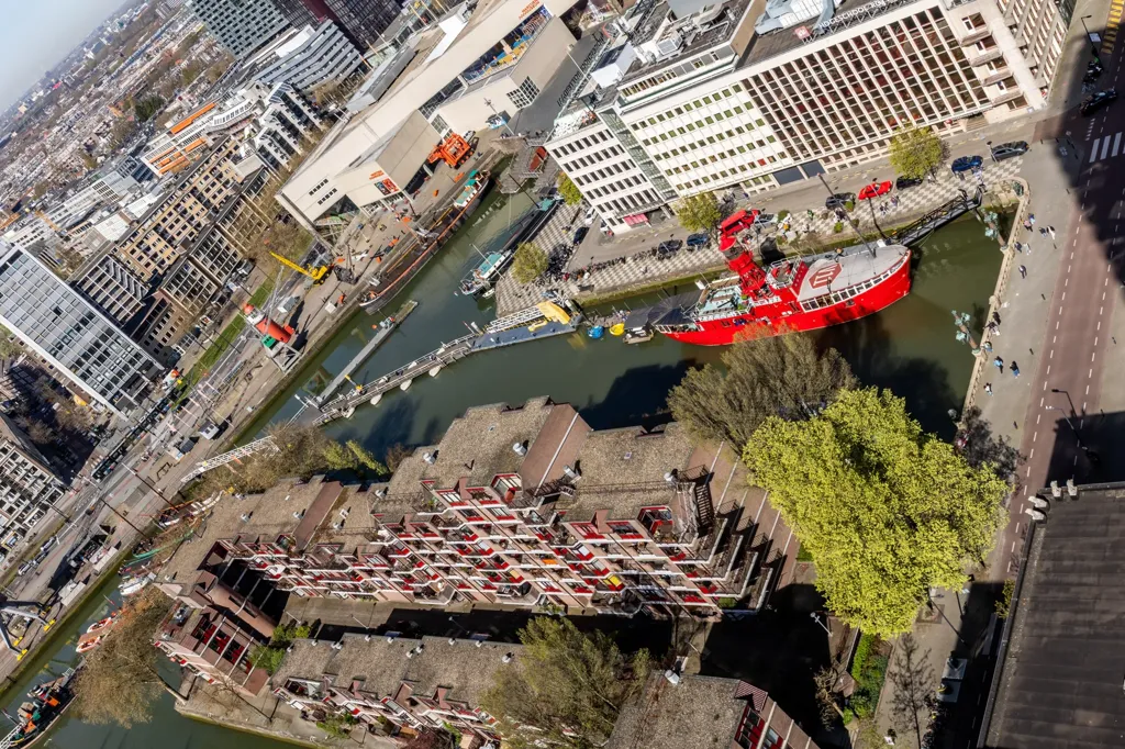 Aerial - Apartment with Skyline View on 27th Floor in Rotterdam