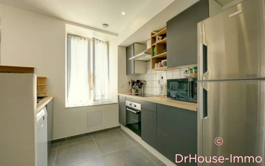 Köök - Renovated House with Grange in Fontaine-les-Grès