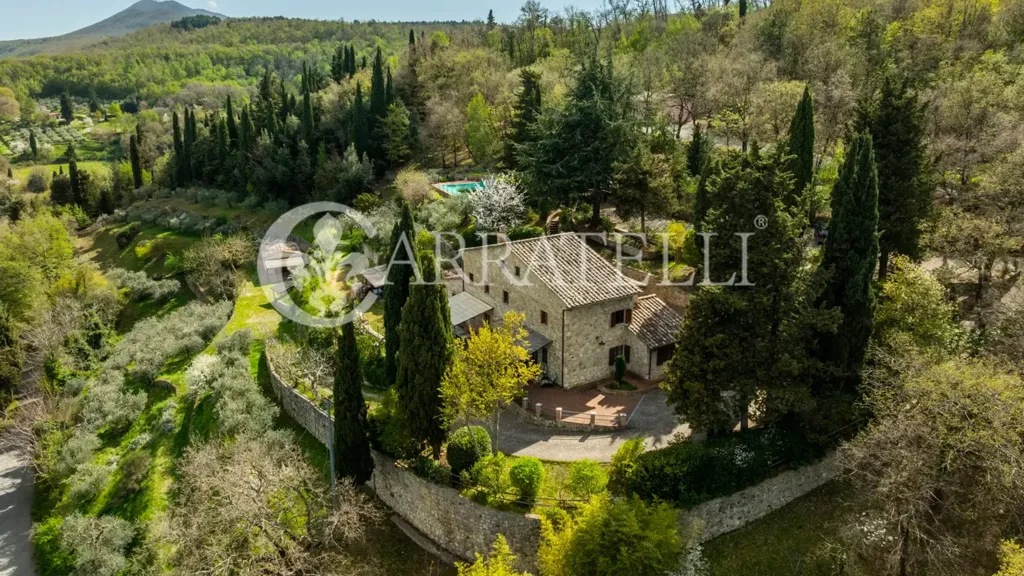 Vue aérienne - Rustic Property with Pool in Sarteano