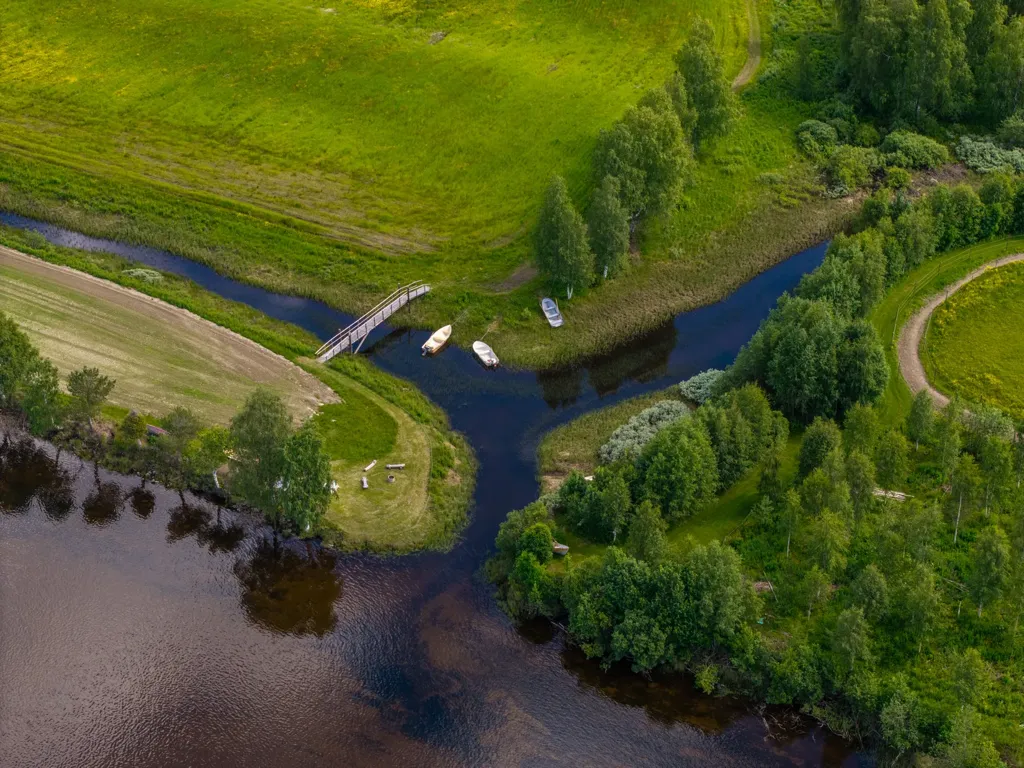 Vue aérienne - Country House with River View in Vännfors