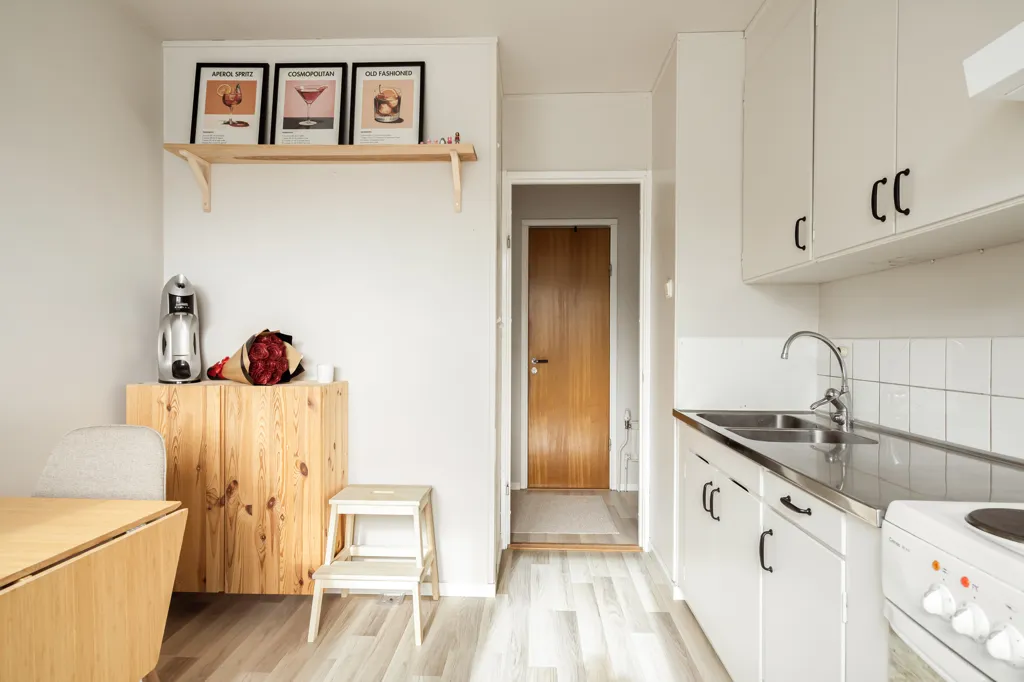 Köök - Modern 1.5-Bedroom Flat with Large Terrace in Askim